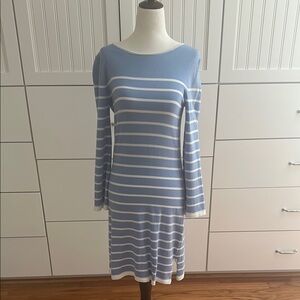 Sail to Sable Blue and White Striped Dress